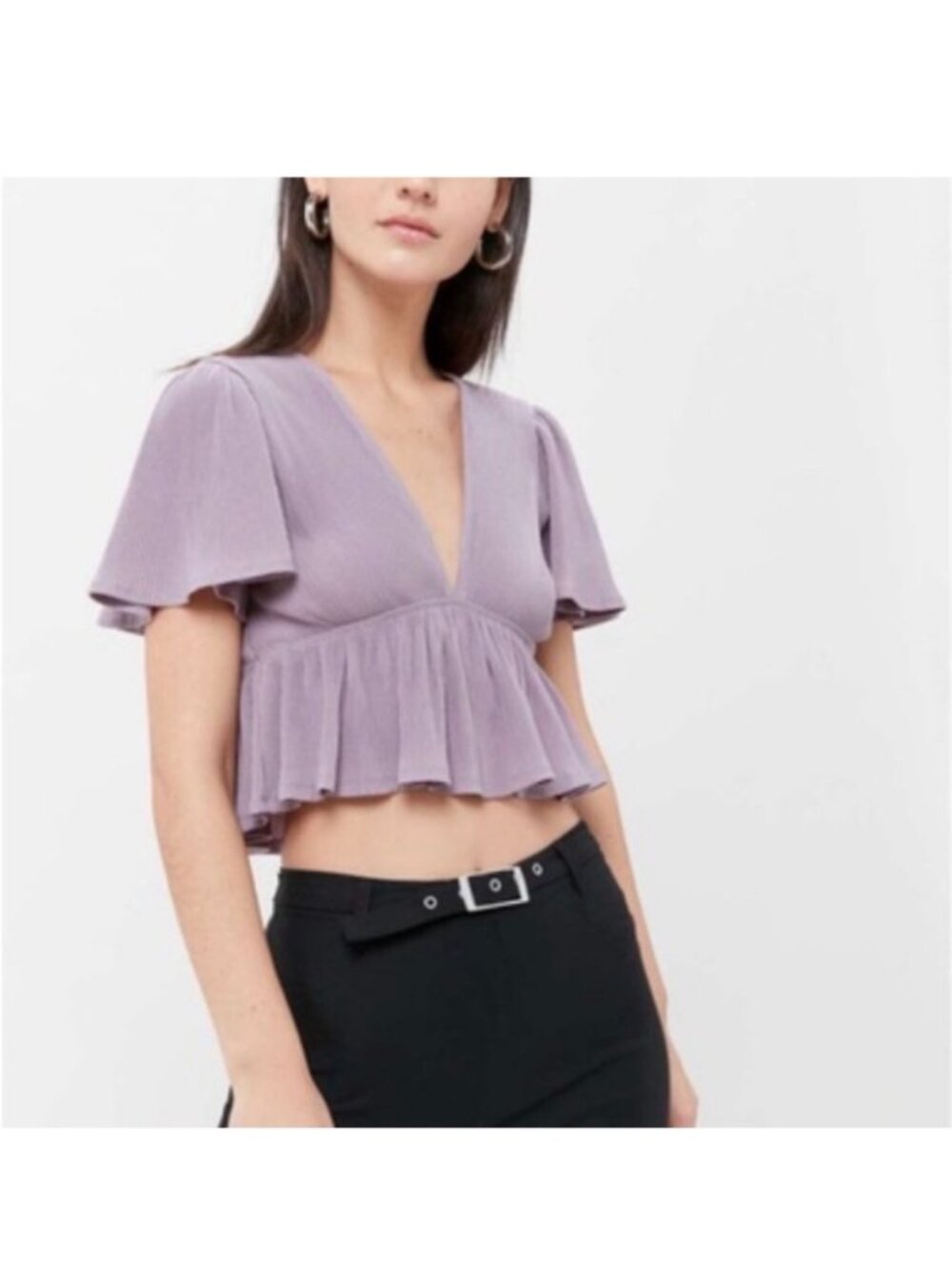 Urban Outfitters Rori Ribbed Babydoll Top - Size Small